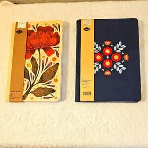 NEW Bundle Of 2 Lined Writing  Notebooks W Pretty Covers 144 Pages